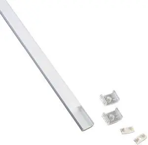 6 Pack U ALUMINUM CHANNEL WITH COVER AND MOUNTING CLIPS FOR LED STRIP LIGHT FIT 6MM TO 10MM
