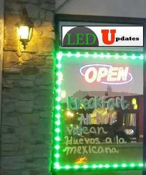 20ft Storefront Green LED Light with UL listed 12v 3A power supply