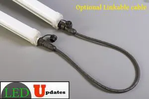 2pcs 4ft Waterproof LED tube light 30w 3000 Lumen with link  and power cable