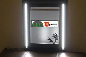 2x Professional series Make up Mirror White LED Light for Makeup mirror application dimmer built-in with UL Power Supply