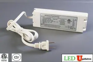 LEDUPDATES ETL LISTED Class 2, 12v 50w 4.16A Triac Dimmable LED Strip Light Power Supply Driver | 110V AC to 12V DC Transformer Adapter | Compatible with AC Wall Lutron & Leviton Dimmer