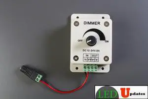SINGLE COLOR LED LIGHT Manual DIMMER SWITCH 8A Compatible with 12v 24v Power supply driver AC adapter