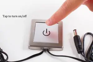 LEDUPDATES LED Light Dimmer, on off Switch, Touch control Dim switch For Inline Power supply 5.5mm x 2.1mm Compatible with LED Light Strip Module showcase light
