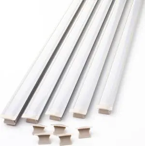 5 Pack RECESSED ALUMINUM CHANNEL WITH COVER AND MOUNTING CLIPS FOR LED STRIP LIGHT FIT 6MM TO 10MM