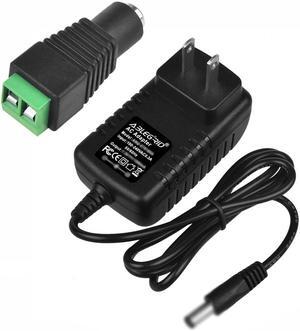 ABLEGRID Premium Adapter AC100-240V Lighting Transformers DC12V 2A Power Supply+Connector Switching Lead Cable