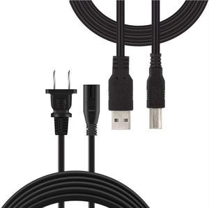 ABLEGRID UL Power Cord  USB Cable for Canon MP4700 MX492 MX490 MX479 MG3620 MX8920