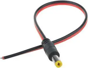 12V DC Power 5.5x2.1mm Pigtail Male Cable Plug CCTV Camera LED Light Red & Black
