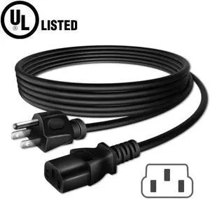ABLEGRID 5ft/1.5m UL Listed AC Power Cord Cable Plug for NEMA 5-15P to IEC320C13 IEC 60320C14 Universal