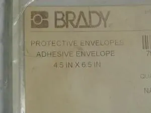 BRADY 81771 Adh Backed Env,6-1/2 x 4-1/2 In,PK10