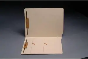 11pt Manila Folders, Full Cut END TAB, Letter Size, Double Pockets Inside Front, Fasteners Pos #1 & #3 (Box of 50)