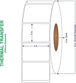 3" x 2" General Use Labels, Non-Perf Thermal Transfer Labels, 3000 per roll (6 Rolls per Carton) 3" x 2" General Use Labels, Non-Perf Thermal Transfer Labels, 3000 per roll (6 Rolls per Carton)