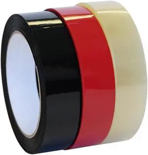 3/4" x 36 Yd Black Polyester Film Tape (Case of 48 Rolls)
