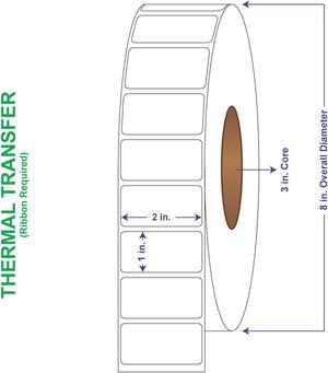 2" x 1" General Use Labels, Non-Perf Thermal Transfer Labels, 5500 per roll (8 Rolls per Carton) 2" x 1" General Use Labels, Non-Perf Thermal Transfer Labels, 5500 per roll (8 Rolls per Carton)