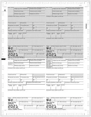 TFP 11" W-2 4-Up Box Employees Copy B, C, 2 And 2 or Extra Copy V-Fold Duplex - Pack of 500 TFP 11" W-2 4-Up Box Employees Copy B, C, 2 And 2 or Extra Copy V-Fold Duplex - Pack of 500