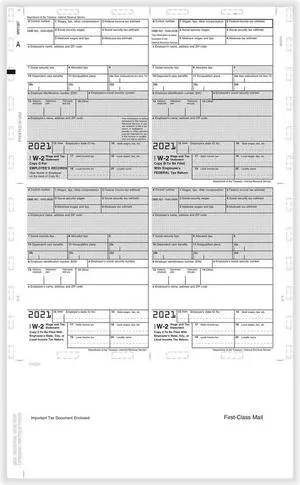 TFP 14" W-2 4-Up Box Employees Copy B, C, 2 Or Extra Copy EZ-Fold Simplex - Pack of 500 TFP 14" W-2 4-Up Box Employees Copy B, C, 2 Or Extra Copy EZ-Fold Simplex - Pack of 500
