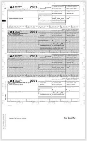 TFP 14" W-2 Employees 4-Up Horizontal Copy B, C, 2, 2 EZ-Fold Simplex - Pack of 500 TFP 14" W-2 Employees 4-Up Horizontal Copy B, C, 2, 2 EZ-Fold Simplex - Pack of 500