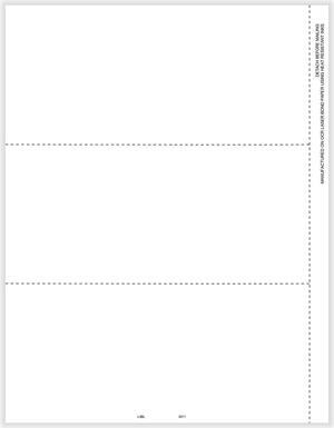 TFP W-2 3-Up Blank Face With W2 Backer Instructions WITH STUB - Pack of 100