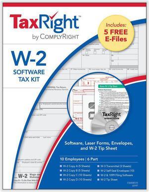 6-Part W-2 Kits with TaxRight Software (10 Employees)