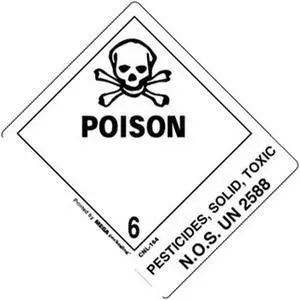 4" x 4-3/4" Poison - Pesticides, Solid, Toxic, N.O.S. UN2588 Labels (500 per Roll)