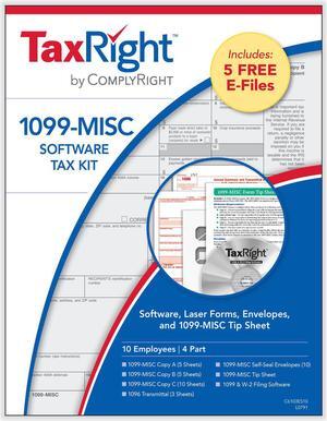 4-Part 1099-MISC Kits with TaxRight Software (10 Employees)