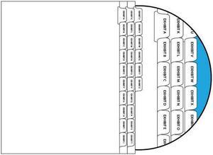 Letters Exhibit A-Z Collated Legal Index Divider Sets, 1/10th Cut Letter Size Side Tab, 26 Tabs per Set (Box of 10 Sets) Letters Exhibit A-Z Collated Legal Index Divider Sets, 1/10th Cut Letter Size Side Tab, 26 Tabs per Set (Box of 10 Sets)