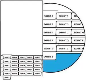 Letters Exhibit A-Z Collated Legal Index Divider Sets, Letter Size Bottom Tab, 1/5th Cut, 26 Tabs/Set (Box of 10 Sets)