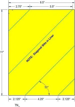 8.5" x 11" Fluorescent Yellow Full Sheet w/ Slits on Liner, 1 label per Sheet (100 Sheets per Carton)