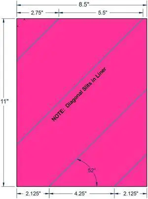8.5" x 11" Fluorescent Pink Full Sheet w/ Slits on Liner, 1 label per Sheet (100 Sheets per Carton)