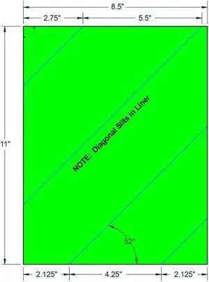 8.5" x 11" Fluorescent Green Full Sheet w/ Slits on Liner, 1 label per Sheet (100 Sheets per Carton)