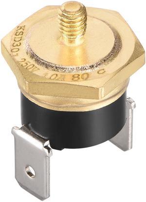 KSD301 Thermostat, Temperature Control Switch 80°C Copper M4 Normally Closed N.C 10A