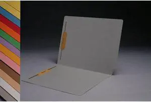 14pt Gray Folders, Full Cut 2-Ply END TAB, Letter Size, Fastener Pos #1 & #3 (Box of 50)