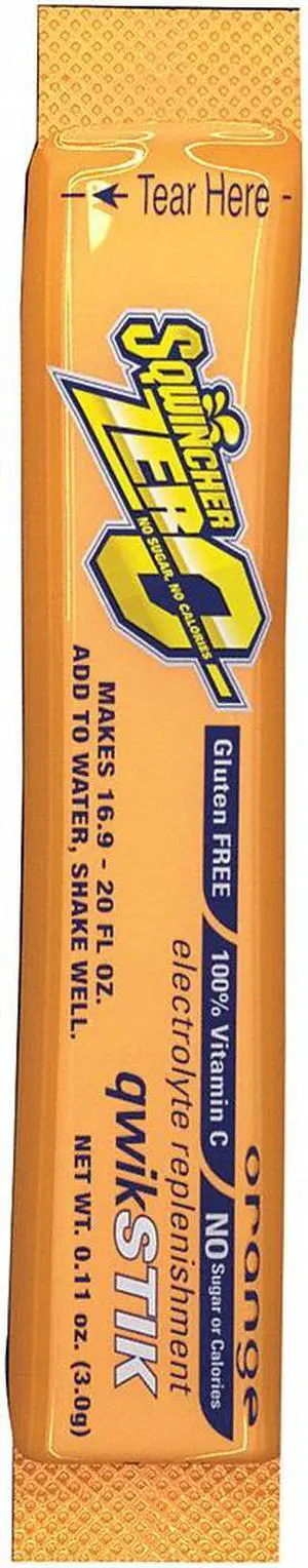SQWINCHER 159060100 Qwik Stik(TM) Sugar Free Drink Mix Powder 0.11 oz., Orange,