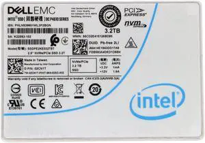 Dell 2CN1T / Intel DC P4610 SSDPE2KE032T8T 3.2TB 2.5" PCIe 3.1 NVMe U.2 MU SED SSD