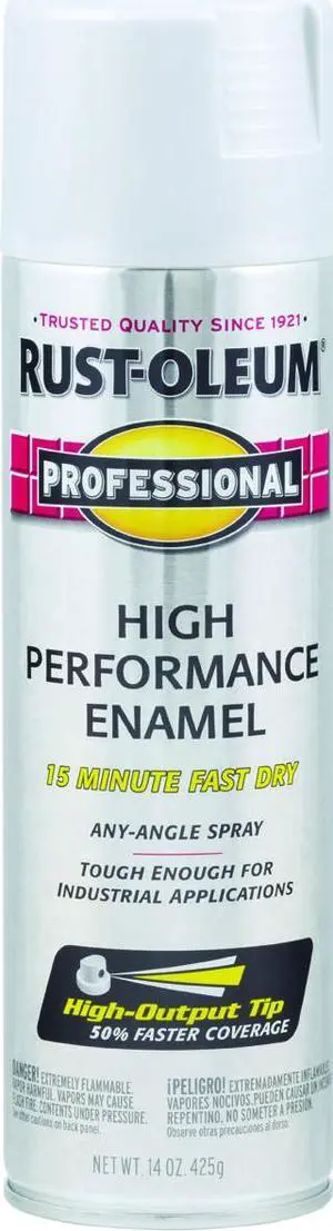 Rustoleum Professional High Performance Topcoat Enamel Spray Paint, 14 oz Aerosol Can, 14 sq-ft