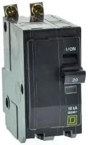 SQUARE D QOB220 Miniature Circuit Breaker, QO Series, 20A, 2 Pole, 120/240V AC,