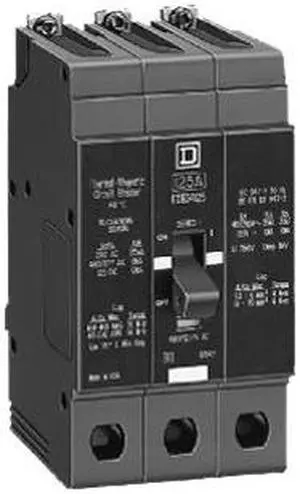 SQUARE D EDB34100 Miniature Circuit Breaker, E FRAME Series, 100A, 3 Pole,
