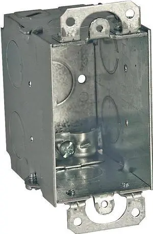 RACO 567 Electrical Box, 14 cu in, Switch Box Type, 1 Gang, Galvanized Zinc,