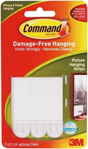 3M 17201 Command Medium Picture Hanging Strips 3 sets of strips