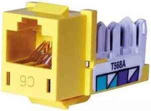HUBBELL PREMISE WIRING HXJ6Y Jack,Yellow,Cat6,Rj45
