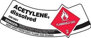 ACCUFORM MCSLACR Cylinder Label,5-1/4x2 In.,Acetylene