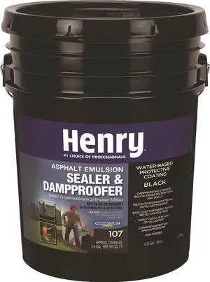 HENRY HE107571 Sealer & Dampproofer, 4.75 gal, Black