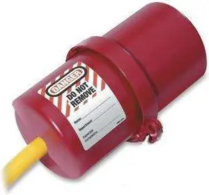 488 Master Lock Lockout Plug L electrical lockout Rotating Thermoplastic Red
