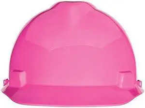 MSA 10155230 Front Brim Hard Hat, Type 1, Class E, Ratchet (4-Point), Hot Pink