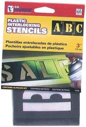 CH Hanson 3 In. Plastic Stencil Set (46 Piece) 10193
