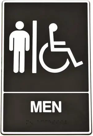 Hy-ko DB-1 Braille Men Handicap Access Sign - Pack of 3