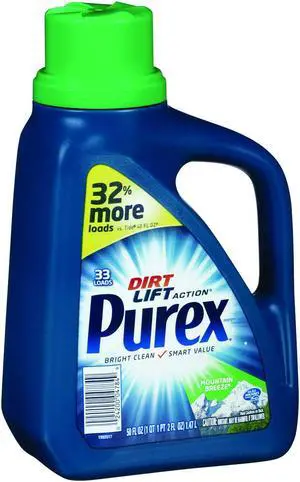 Purex 04784 Ultra Concentrated Laundry Detergent, 50 oz, Clear, Mountain Breeze, Liquid