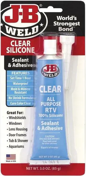 Adhesive Sealant,3 oz.,Tube,Clear J-B WELD 31310
