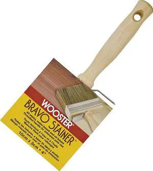WOOSTER F5119-4 4" Flat Sash Paint Brush, Polyester Bristle, Threaded Hardwood