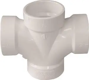 Charlotte Pipe 3 In. Double Sanitary DWV PVC Tee PVC 00428  1000HA