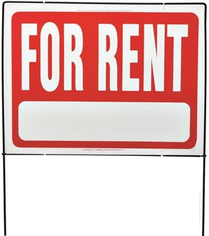 Sign Real Estate F/ Rent 24In HY-KO PRODUCTS Lawn Signs RSF-603 Red Plastic Sign Real Estate F/ Rent 24In HY-KO PRODUCTS Lawn Signs RSF-603 Red Plastic